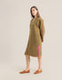 Quilted short dress with contrast color stitching
